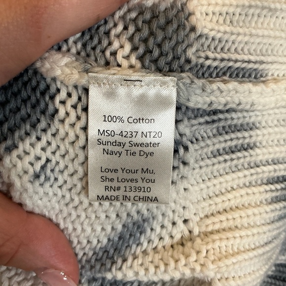 Show Me Your Mumu Sunday Sweater Navy Tie Dye Pullover XS - Picture 5 of 6